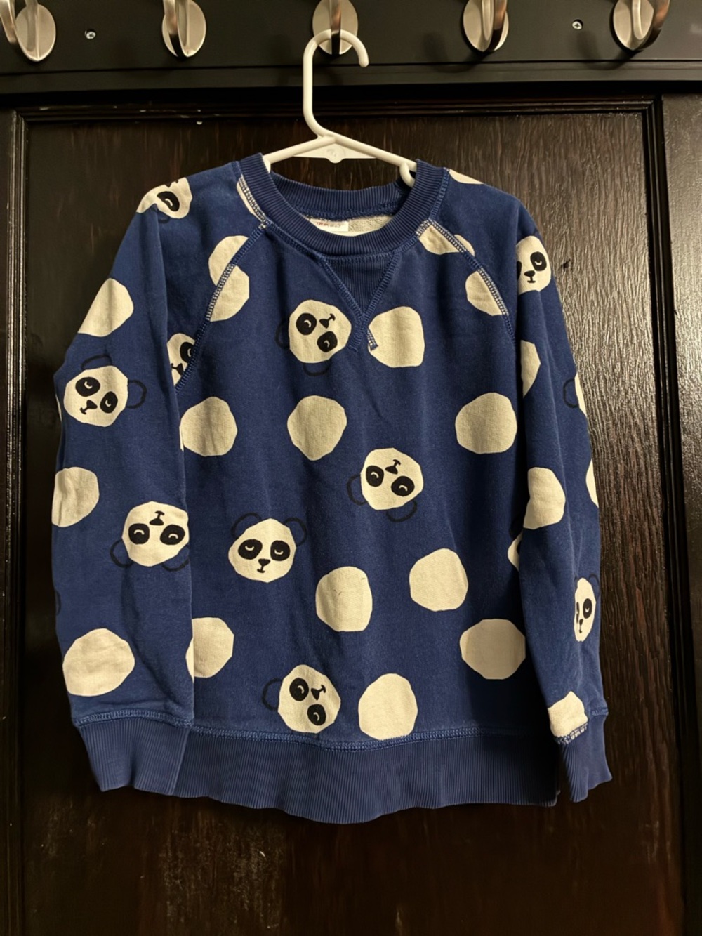 Hanna Andersson Navy Sweatshirt with White Panda Print